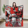Luffy Anime  Fleece Throw Blanket Luffy Zoro Sanji Blankets for Bed Car Super Soft Bedding Throws,