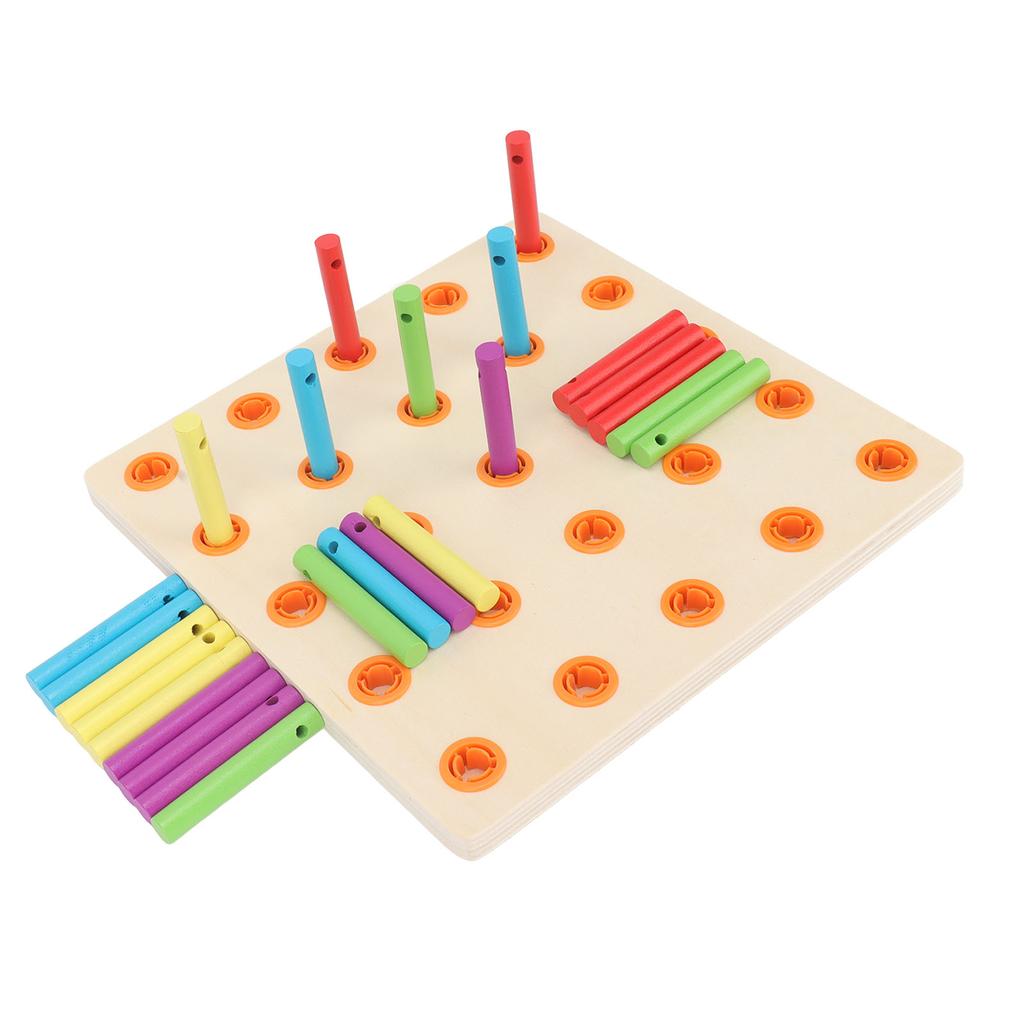 Wooden Geoboard Hand Eye Coordination Sensory Training Safe Wood Mathematical Array Block for Kids O