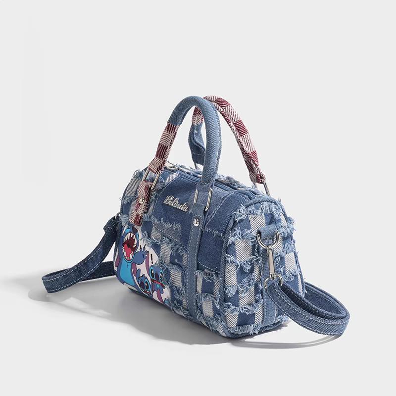 Spring Summer Alien-Inspired Denim Pillow Bag - Spacious Underarm Tote with Premium Metal Chain for Streetwear & Daily Use