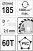 PVC CUTTING DISC 185/60T 20MM YT-60627 YATO