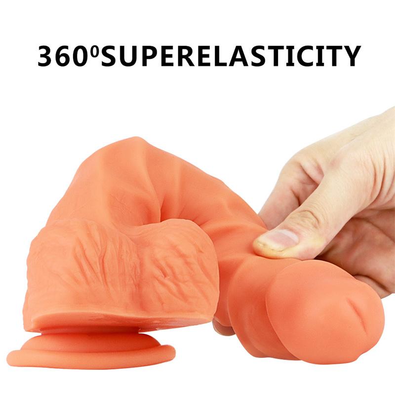 Female Adult Products Silicone Soft Manual Simulation Penis with Suction Cup Masturbation Device Fake Penis Guard Stick