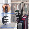 Tie Hanger, Holds 20 Ties, Non-Slip Tie Holder, Belt Hanger, Multi-Function Storage, Cross Function, 360-Degree Rotation (1 Piece, Black)