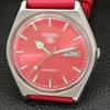 VINTAGE SEIKO 5 AUTOMATIC 6309A JAPAN MENS RED COLOR DIAL WATCH A701454-5 R206b-a701454