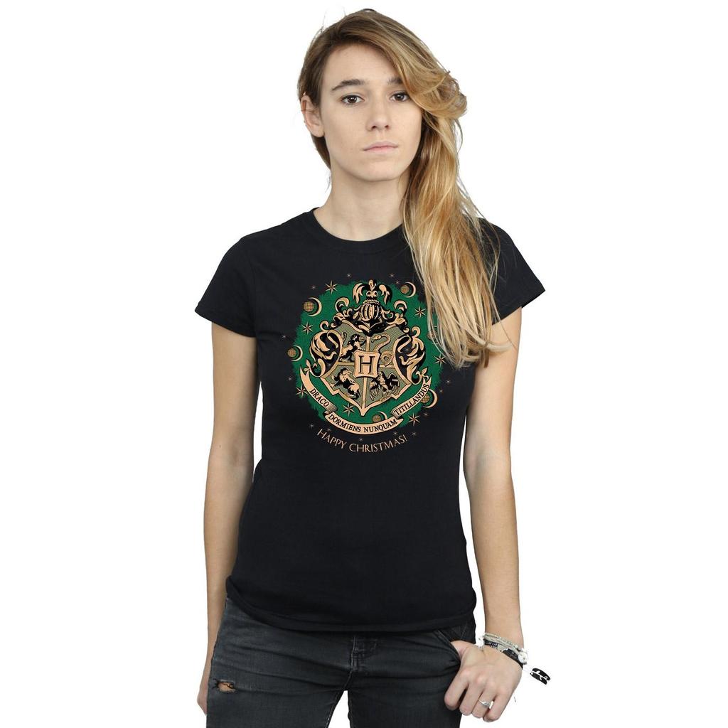 Harry Potter Womens/Ladies Christmas Wreath Cotton T-Shirt