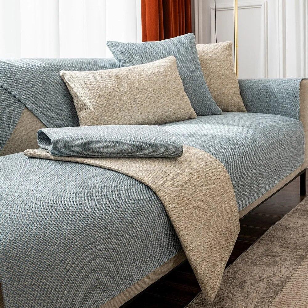 Cotton And Linen Sofa Cover Four Seasons Universal Living Room Thickening Non-Slip Sofa Cushion Cover Furniture Dust Cover