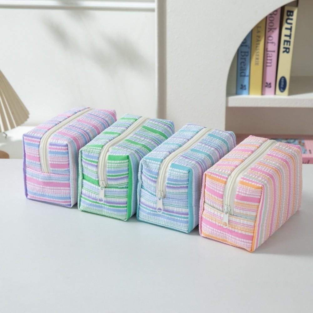 Striped Design Striped Makeup Pouch Lightweight Travel Skincare Bag Cosmetic Bag Girls
