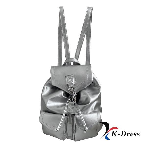 Lesklý batoh se stahovací šňůrkou, mini popruh, kožená školní taška