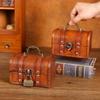 Password Lock Wooden Storage Box Key Unlocking Durable Treasure Chest Retro Style Trinket Box for Jewelry Art Collection