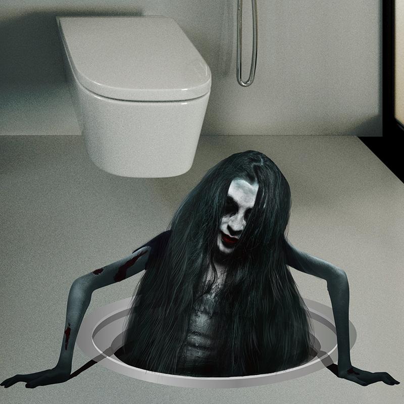 3D Floor Wall Stickers Scary Ghost Halloween Removable Interior Decoration Scary Atmosphere Bar Party Spooky Decoration Props