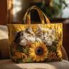 Quilted Vintage Handbag Women Tote Bag Shoulder Bag Machine Washable Floral Purse for Commuting Travel Grocery Shopping Beach