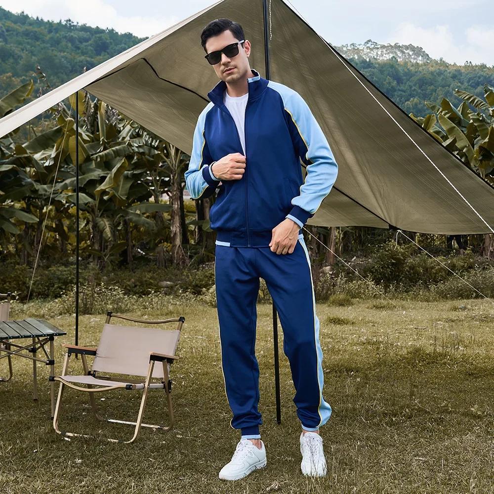 Korean Oversized Sport Suit Men Sets Long Sleeved Sweatpants Gym Clothing Two-piece Running Set Sport Tracksuit