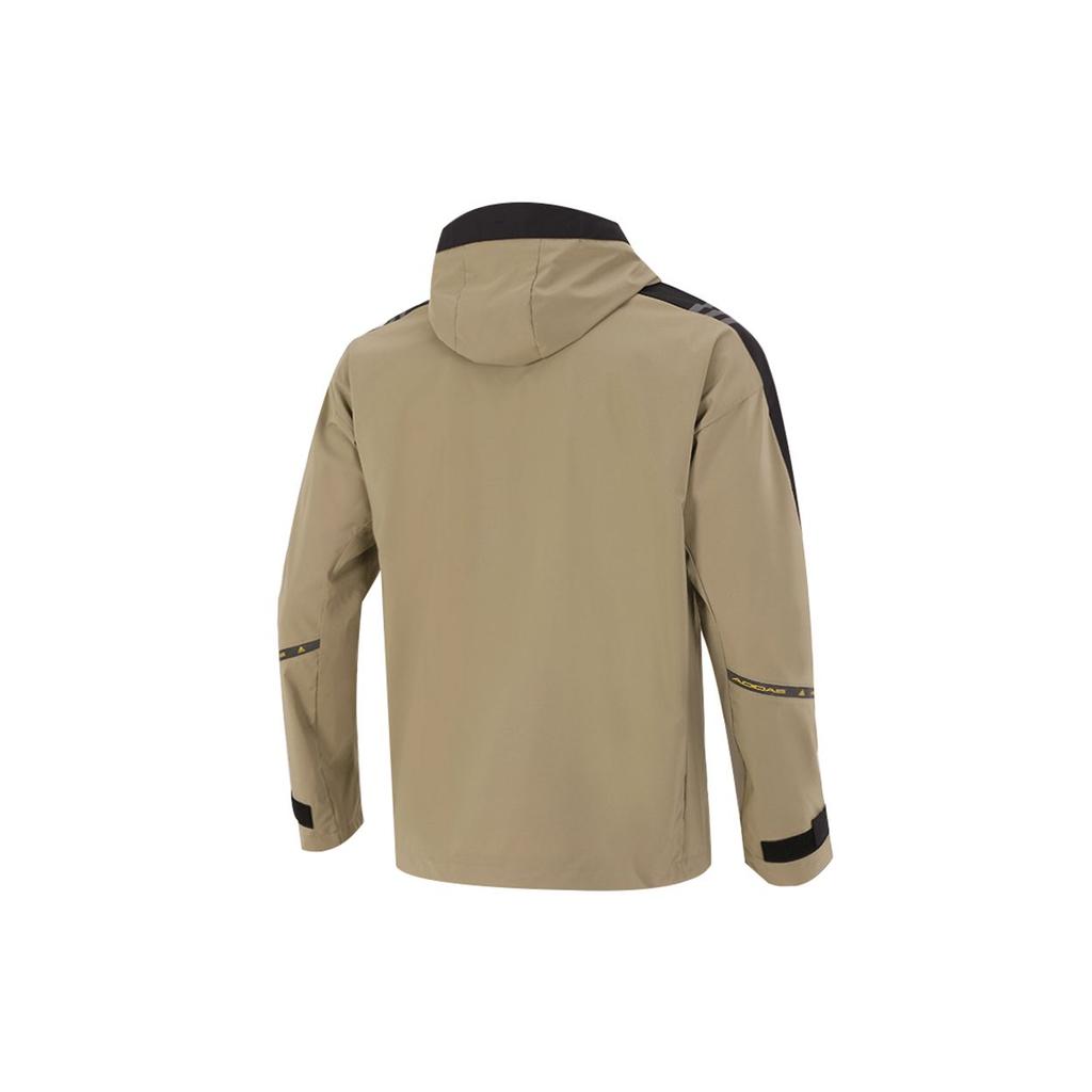Adidas Sport Casual Hooded Training Knit Jacket Men Outerwear Khaki H40238