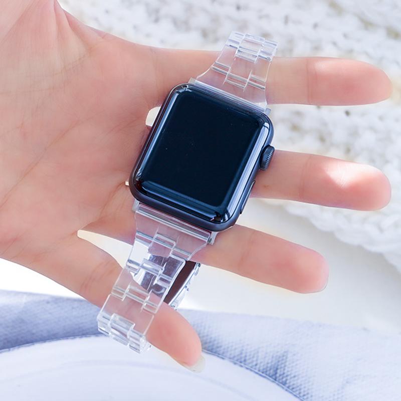 Resin Band for Apple Watch Series 10 46mm/Ultra 2 Ultra 49mm/Series 9 8 7 45mm/6 5 4 SE (2023) SE (2022) SE 44mm/3 2 1 42mm Jelly Watch Strap