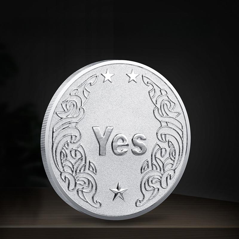 Moonlight Silver Edition YES/NO Commemorative Coin Decision Coin Relief Coin Commemorative Medal Decision Lucky Love Coin