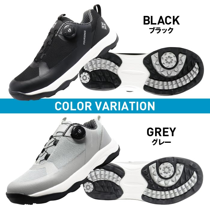 Dial Golf Shoes, Dial-type Shoes for Men, Golf Spikeless Shoes, Athletic Shoes, Running Shoes, Hiking Shoes, Trekking Shoes