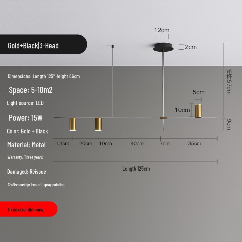 Nordic Modern Minimalist Long Strip Spotlight Fixture for Dining Room, Living Room, or Bar Counter.