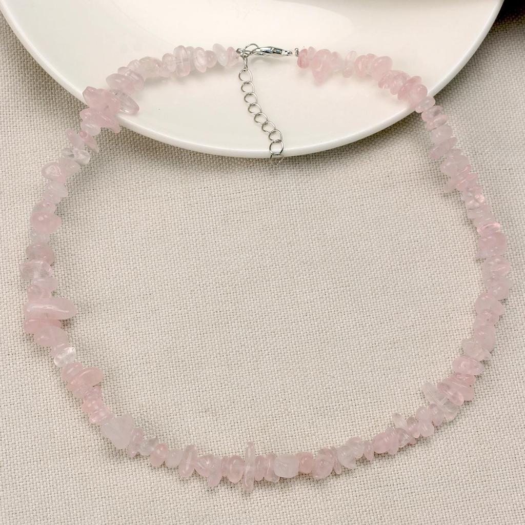 Crushed Crystal Handmade Beaded Necklace - Versatile Spring/Summer Beach Style for Women