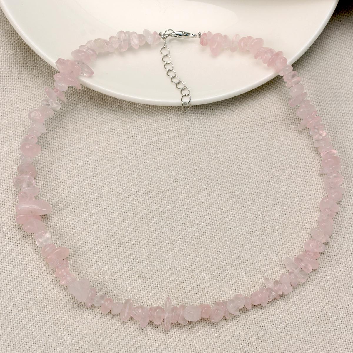 Colorful Crystal Beaded Necklace - Women s Irregular Semi-precious Stone Clavicle Jewelry