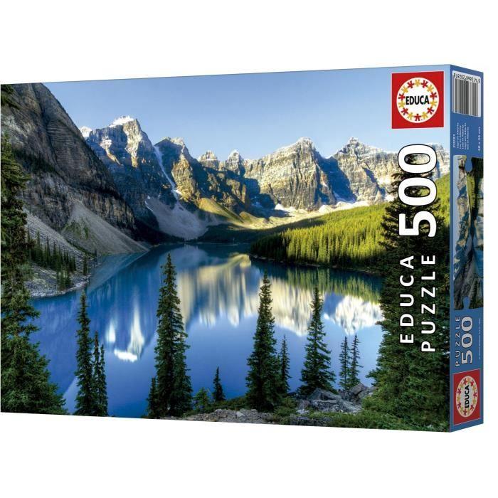 Puzzle - EDUCA - Lac en Alberta - 500 pièces - Paysage - 48x34 cm - Pour enfants à partir de 10 ans