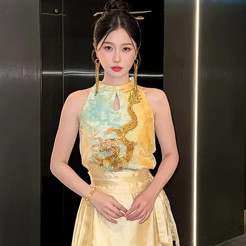 Yu Shuxin's same style of fortune-attracting and wealth-bringing golden citrine beaded bracelet for women, light luxury niche exquisite bracelet