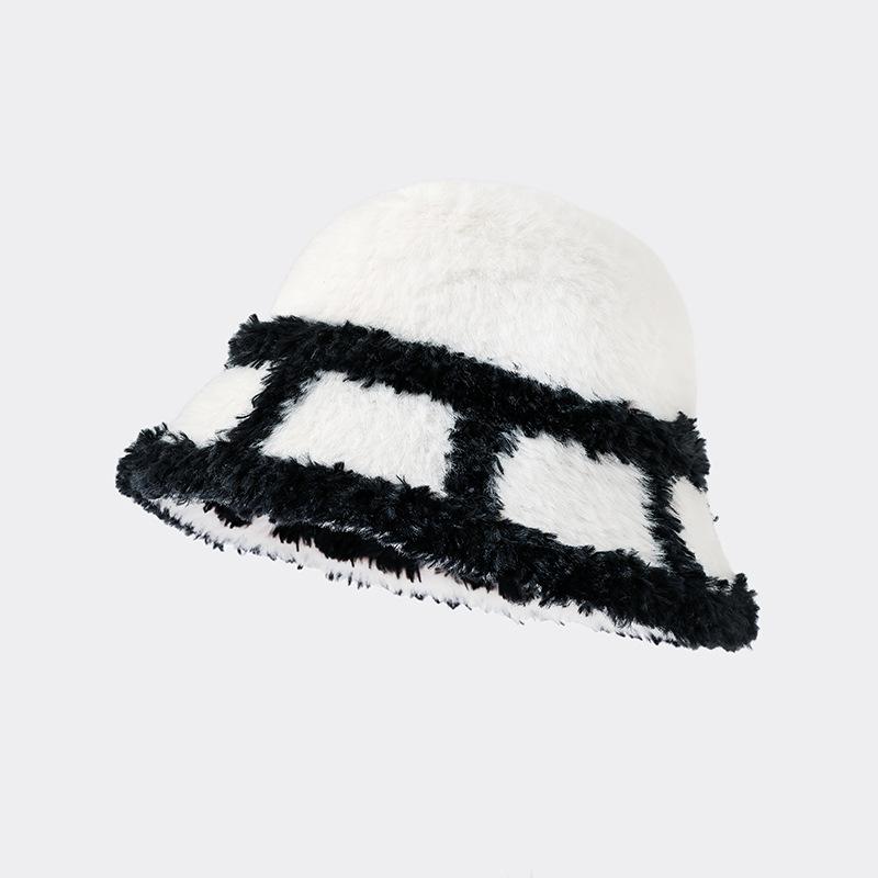 

Warm Ear Protection Fisherman Hat with Big Head Circumference Showing Face Small Korean Version of Versatile Splicing Bucket Basin Hat average size