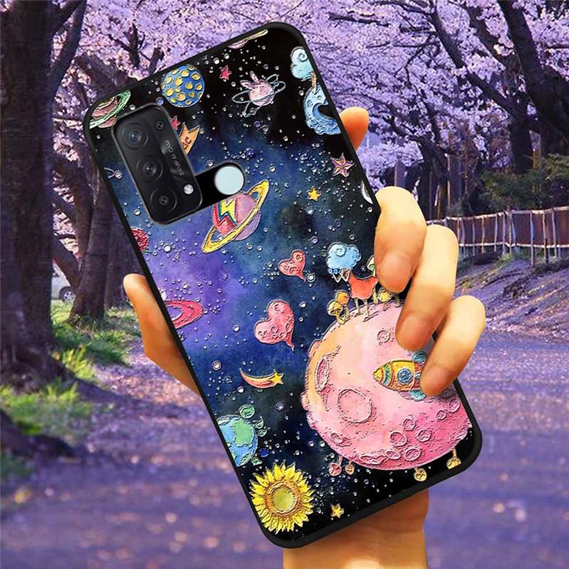 For OPPO Reno 5A 3A 7A Case 3D Relief Cartoon Silicone Back Cover for Oppo Reno7 A Reno3A Reno5A Cases Emboss Soft Cute A54 5G