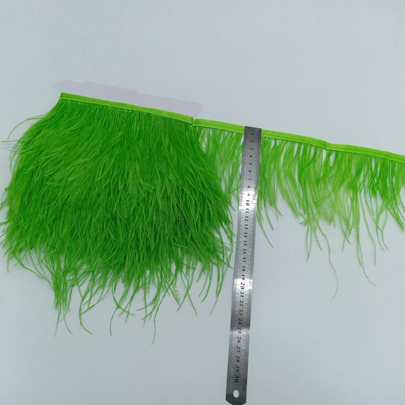 Feather1meter Dyed Colorful Ostrich Feathers Trim Ribbon for Dress Clothing Decoration Sewing Needlework Handicraft Accessories10-15cm