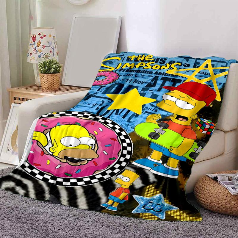 1Pc Simpsons Party Poster Blanket Soft And Comfortable Casual Warm Camping Travel Christmas Halloween Gift M921851