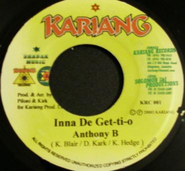 

7inch Record ANTHONY B / KULCHA KNOX - Inna De Get-ti-o/ Raw Deal KRC001 Kariang Records 2003 Jamaica Reggae, Ska & Dub Used