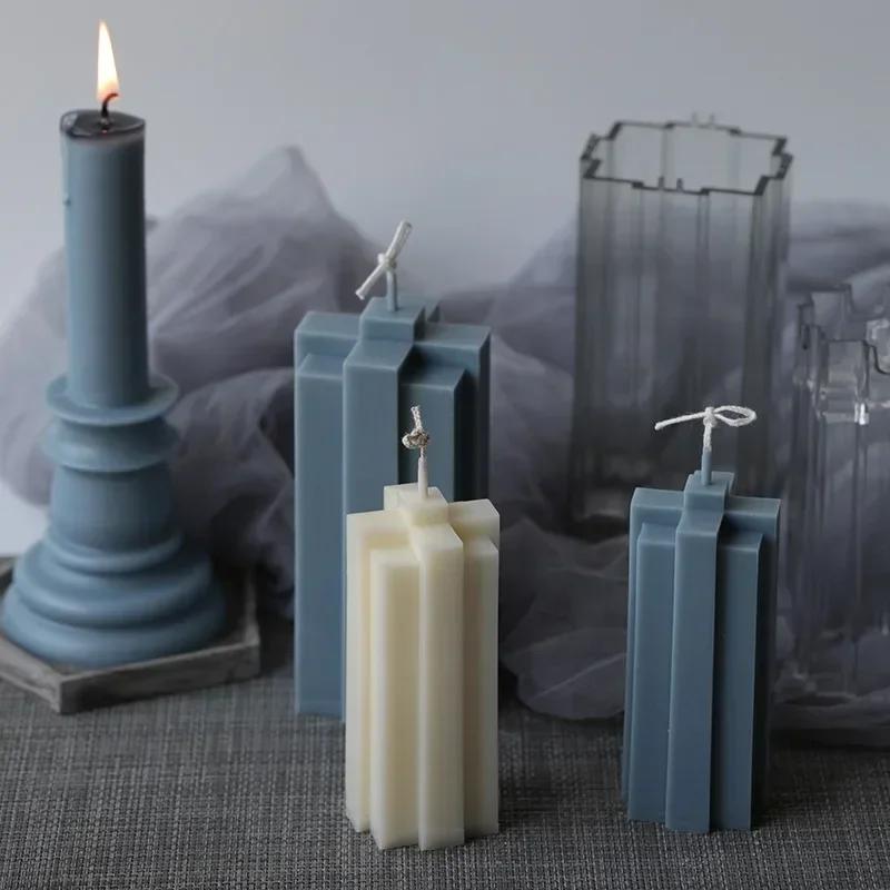 1PCS Handmade DIY Building Block Strips Mould Restaurant Household Decoration Candle Mold Gypsum Ornaments Molds Good Looking