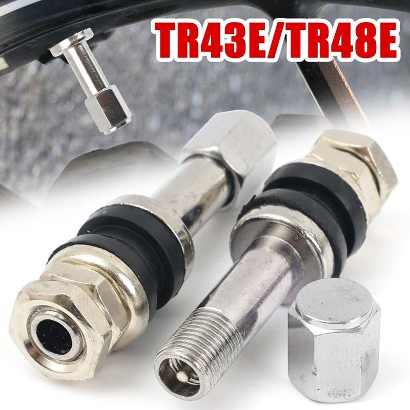 TR43E TR48E Car Tire Valve Stem Aluminum Alloy Tubeless Wheel Air Valve Caps Auto Motorcycle Truck Bike Tyre Replacement Parts
