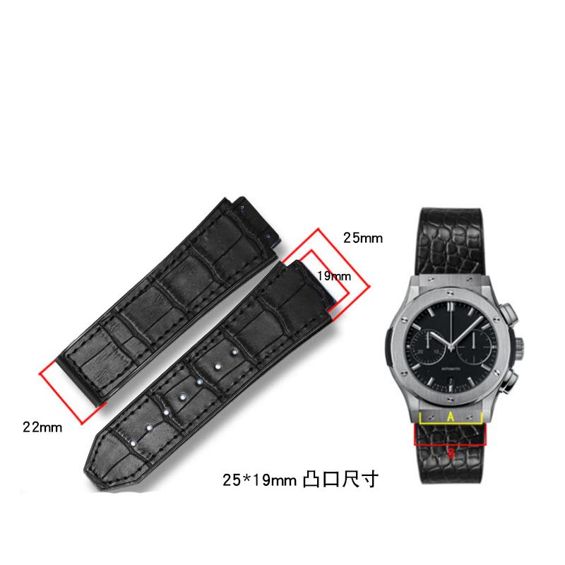 Watchband for HUBLOT BIG BANG Genuine Leather Waterproof Men's Watch Strap Chain Watch Accessories Bracelet Wristband 25*19mm