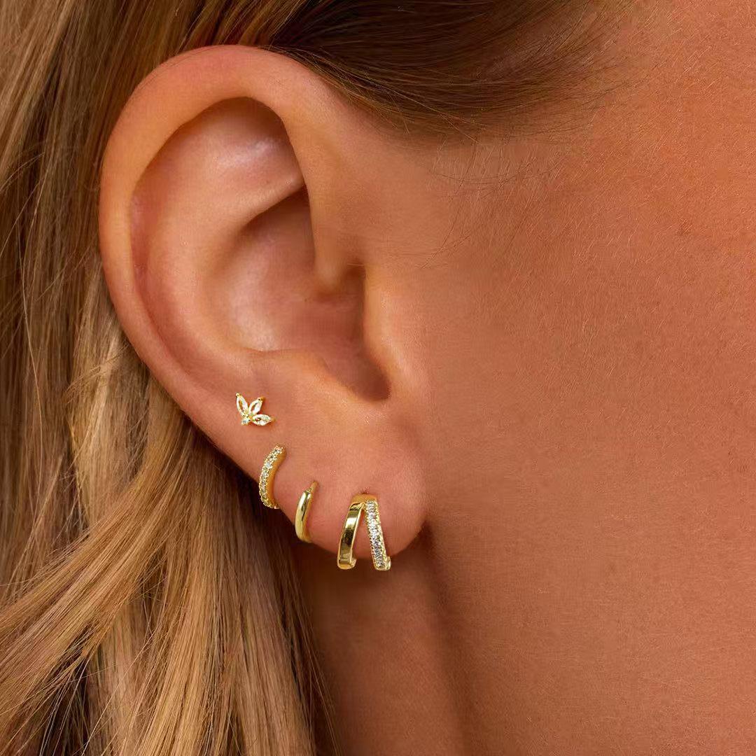 

Изысканные латунные каффы с позолотой из настоящего золота, двухслойные, с полыми кругами