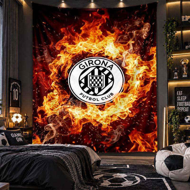 Wall Hanging Tapestry Girona FC Print Cloth for Living Room Bedroom Home Decor