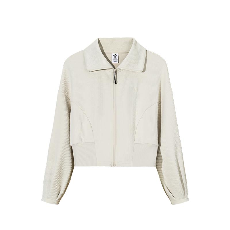 Anta Training Series Sports Casual Simple Solid Color Loose Fit Zip Comfortable Versatile Warm Long Sleeve Windbreaker Women Outerwear 962537702-4