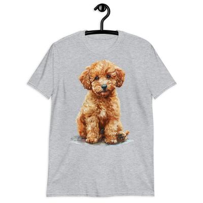 Puddelhund Grafisk Kortarmet Unisex T-skjorte | Søt Kjæledyr T-skjorte | Ulike Størrelser