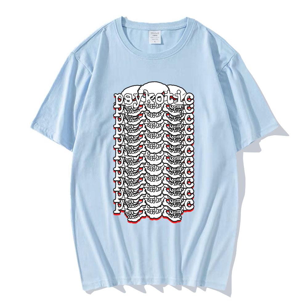OsamaSon Psykotic Red Logo Tshirts Unisex Streetwear Hip Hop Fashion Short Sleeve Loose Male T-shirt Graphic Print T Shirt Mens