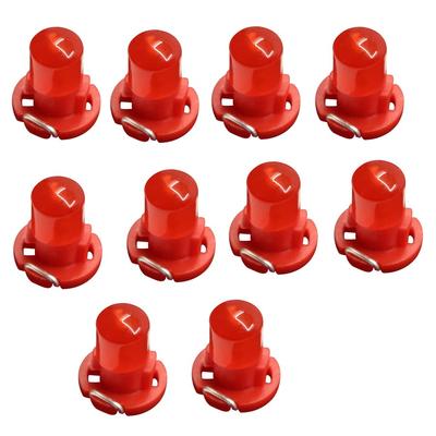 Universal T3 SMD Chip Car LED Light Dashboard Meter Panel Light Bulb/Red (Pack of 10)