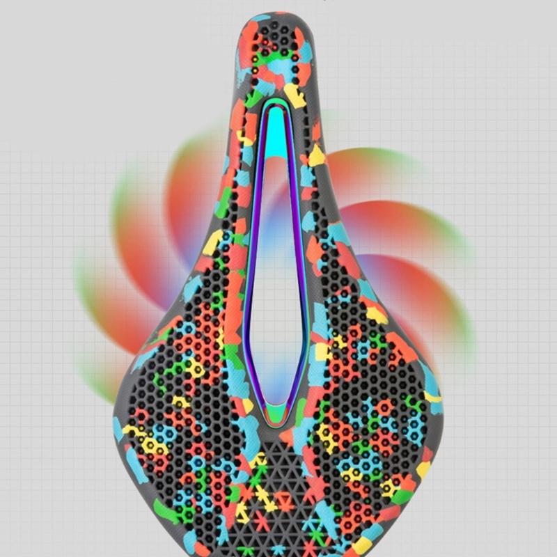 3D Bicycles Saddles Hollow Bikes Seats Cushion Shock Absorbs Comfortable Ventilate Hole for Mountain Bikes Road Bikes