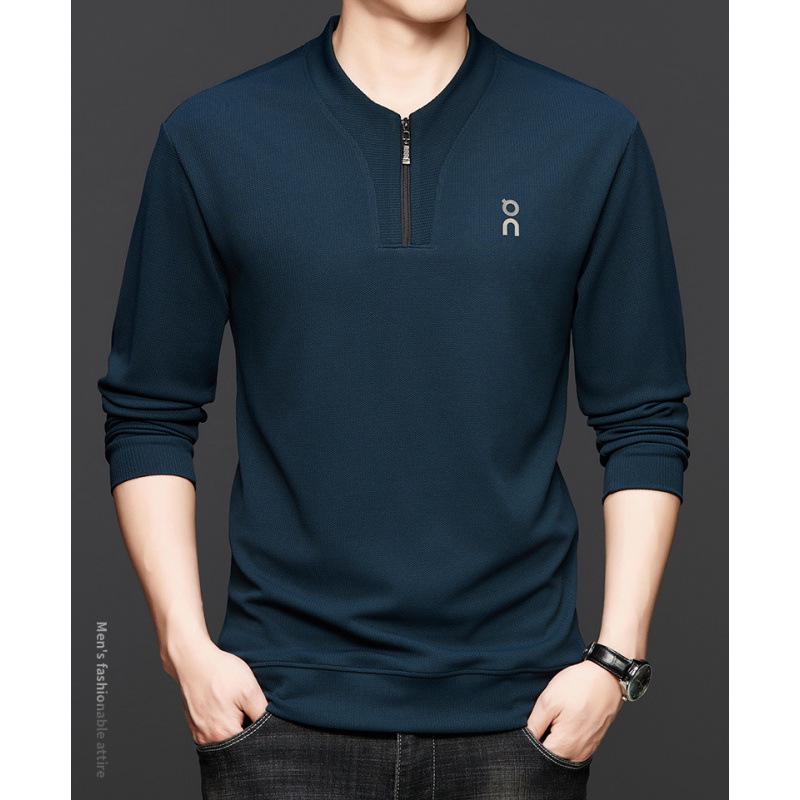 2025 Autumn Bestseller Men's Casual Half-Zip Hoodie: Long-Sleeve Solid Color Knitwear