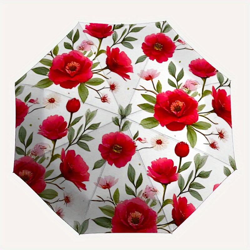 

1pc Floral Pattern Automatic Open/close, All-Season Portable Folding Umbrella for Friends, Travel, Everyday, Events yy250812240