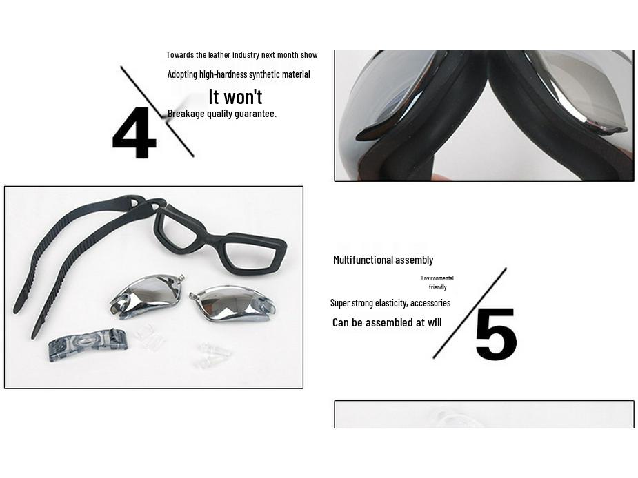 High-Definition Anti-Fog Electroplated Swimming Goggles with Silicone Straps