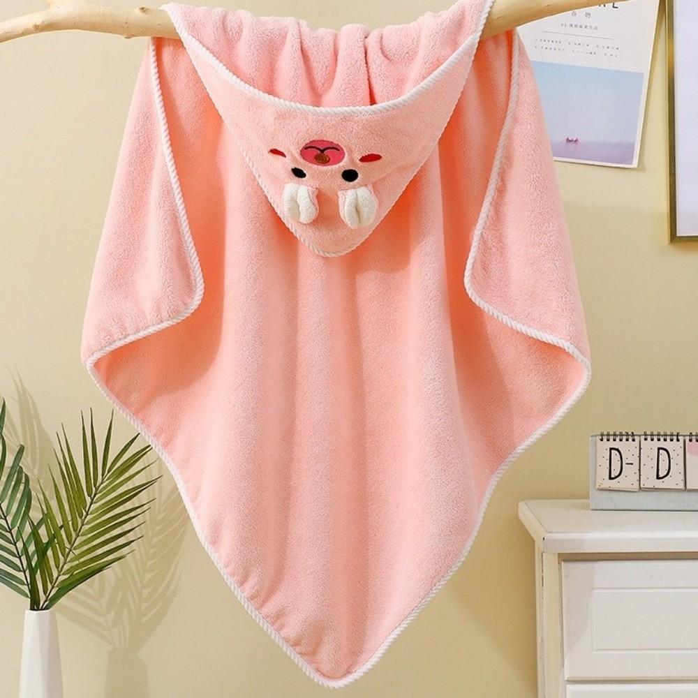 Super Soft Infant Bath Towel Coral Fleece Baby Blanket with Hood Toddler Thin Bathrobe Unisex