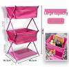 Portable Multi-layer Camping Storage Rack and Folding Table with Cloth Bag