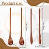 4 Pcs Small Wooden Spoon, Wooden Coffee Spoon, Long Handle Wooden Ice Tea Spoon, Handmade Wooden Mixing Honey Spoon for Team Jam Dessert Honey