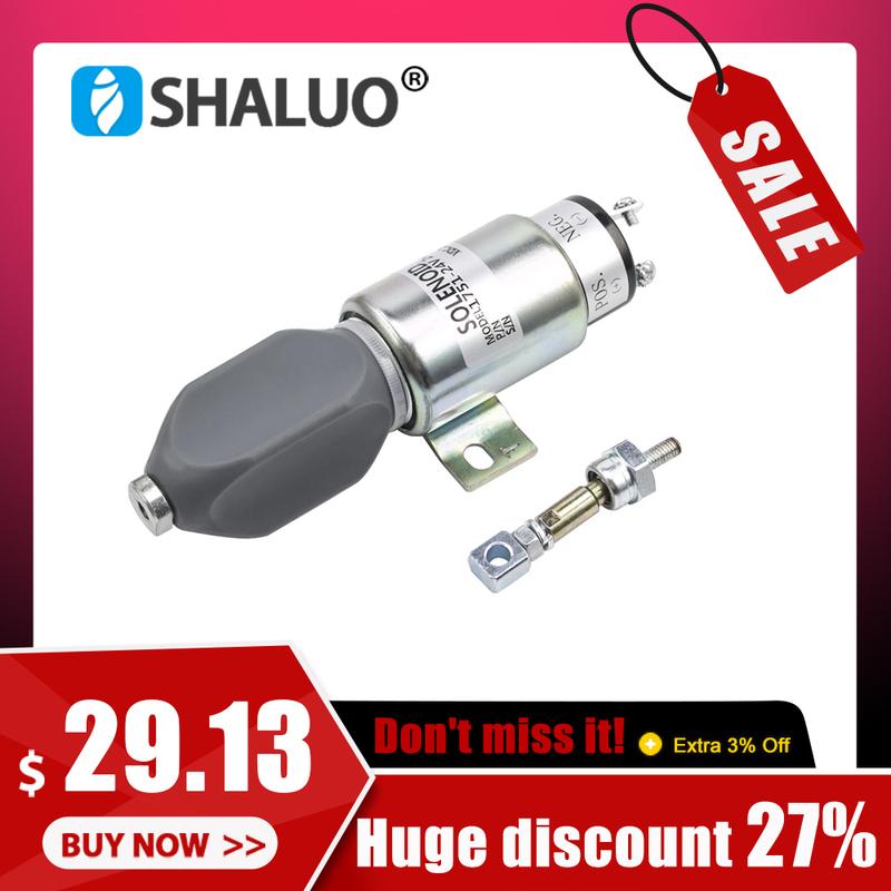 DC 12V 24V Diesel Generator Engine Stop Solenoid Valve Fuel Switch For Pull Electronic Flameout Fuel Cut Off Switch Genset Parts 12V