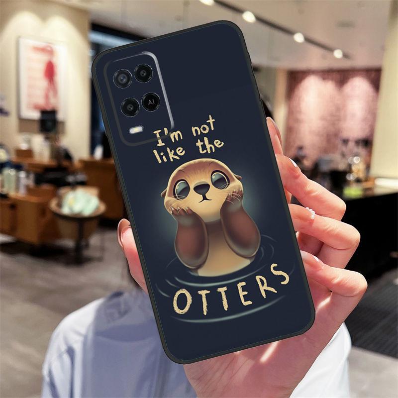 

Милый мультяшный выдра Чехол Для Oppo A94 A54 A40 A60 A80 A98 A78 A18 A38 A58 A16 A76 A96 A17 A77 A74 A57S A15 Обложка OPPO A57s