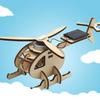 Solar Hubschraubermodell Holz Hubschrauber Spielzeug Puzzle Spielzeug Heimdekoration für Kinder