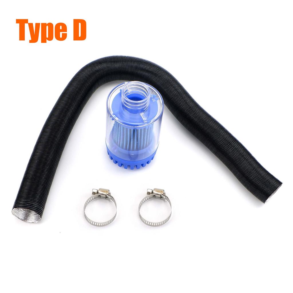 25mm Air Diesel Heater Intake Filter Silencer + Intake Duct Pipe Stretch Length 60cm + 2x Clips For Webasto Eberspacher