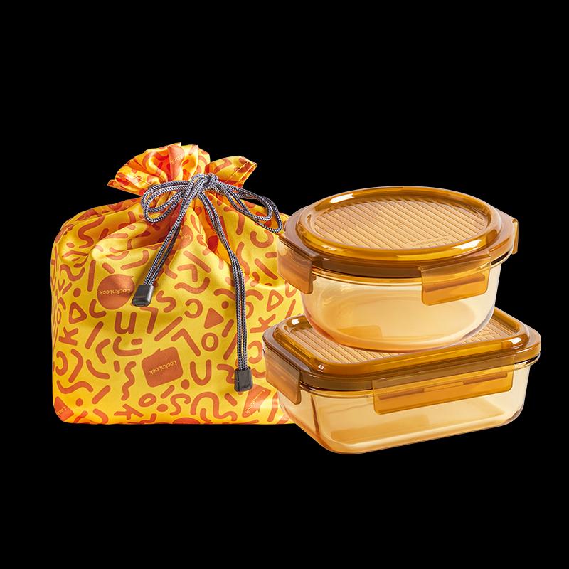 LOCK&LOCK Crystal Luster Glass Food Storage Container 3-Piece Set